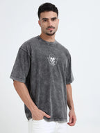Dark Acid Wash Sinister Symphony Oversize T-shirt