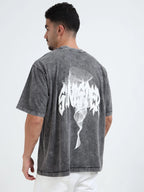 Dark Acid Wash Sinister Symphony Oversize T-shirt