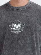 Dark Acid Wash Sinister Symphony Oversize T-shirt