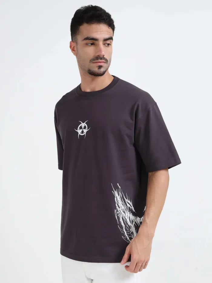 Dark Plum Toxic Triad Oversize T-shirt