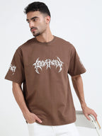 Brown Trust issue Oversize T-shirt