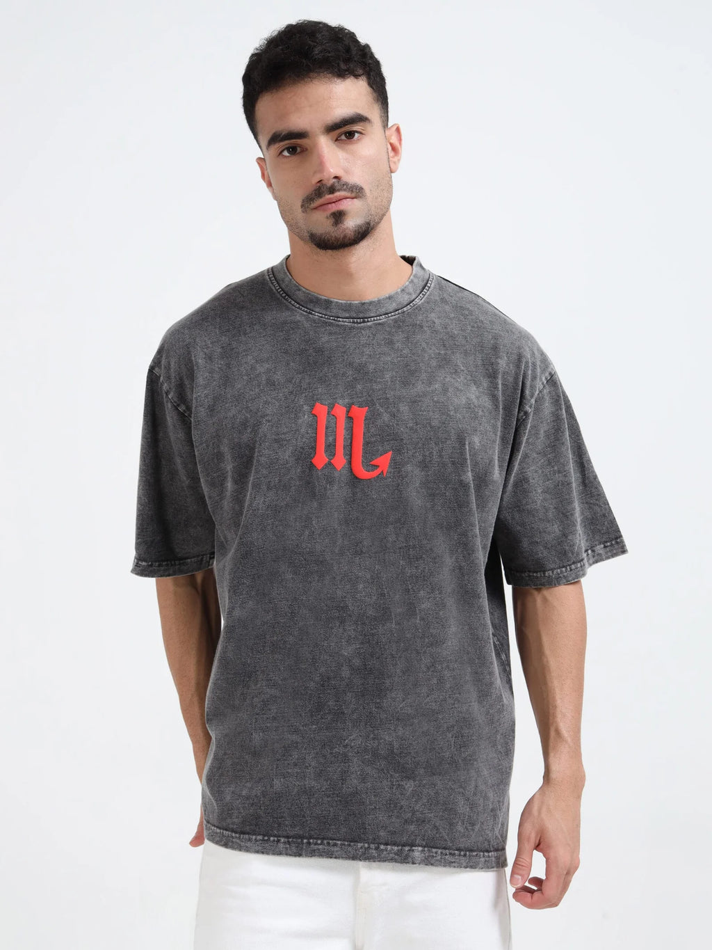 Dark Acid Wash Crab Voyager Oversize T-shirt