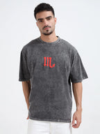 Dark Acid Wash Crab Voyager Oversize T-shirt