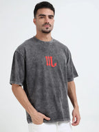 Dark Acid Wash Crab Voyager Oversize T-shirt