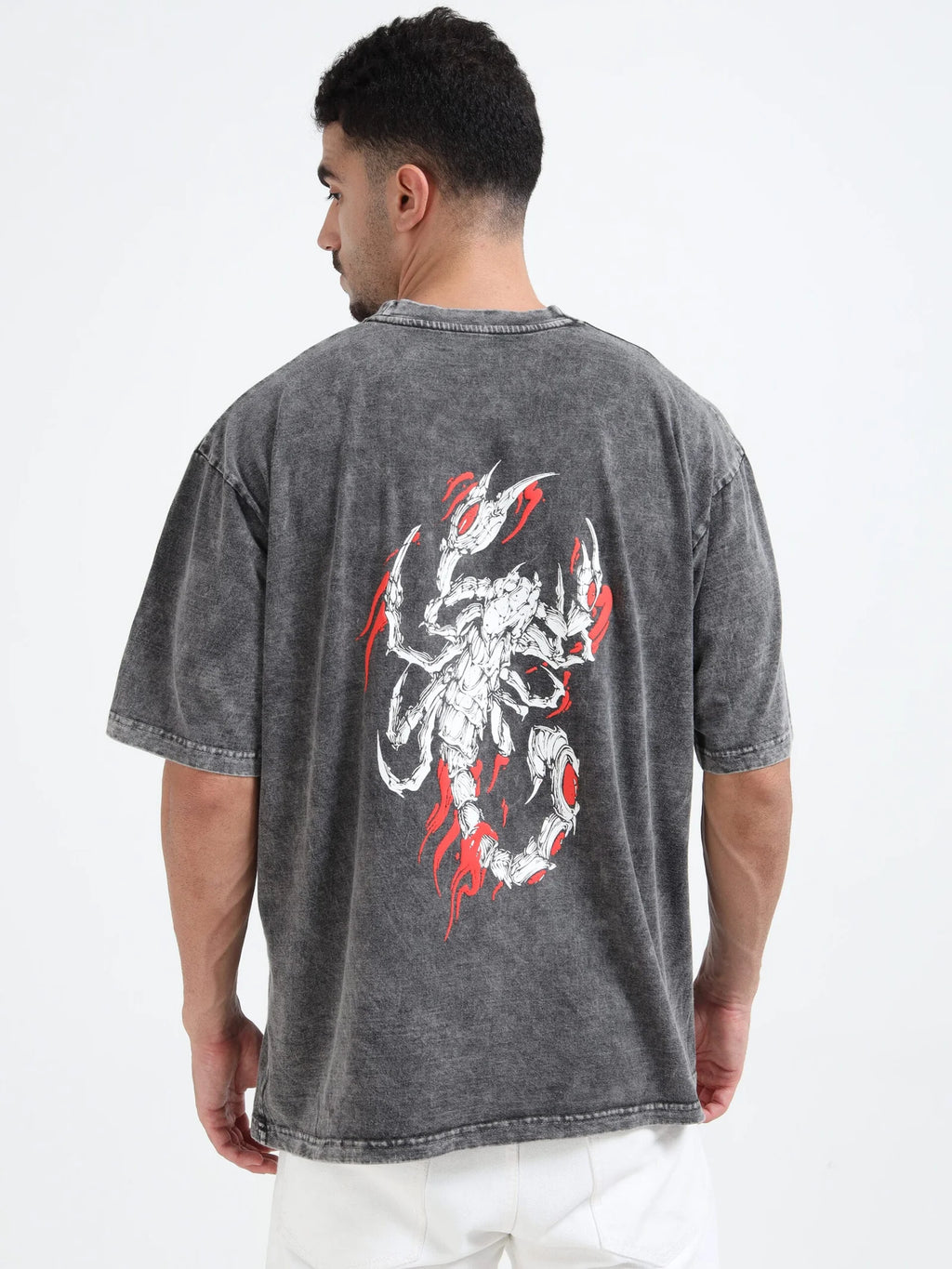 Dark Acid Wash Crab Voyager Oversize T-shirt