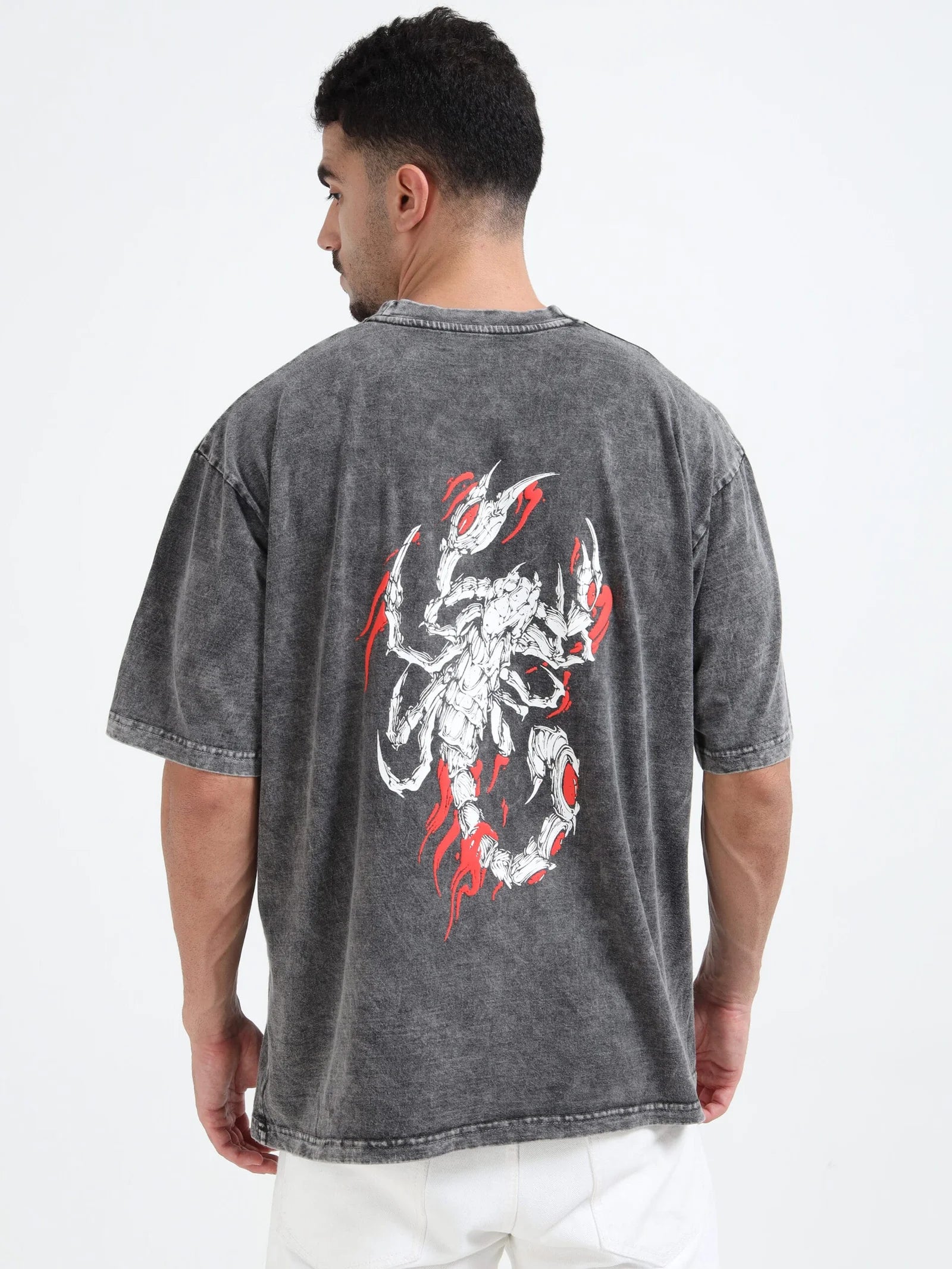 Dark Acid Wash Crab Voyager Oversize T-shirt