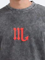 Dark Acid Wash Crab Voyager Oversize T-shirt