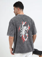 Dark Acid Wash Crab Voyager Oversize T-shirt