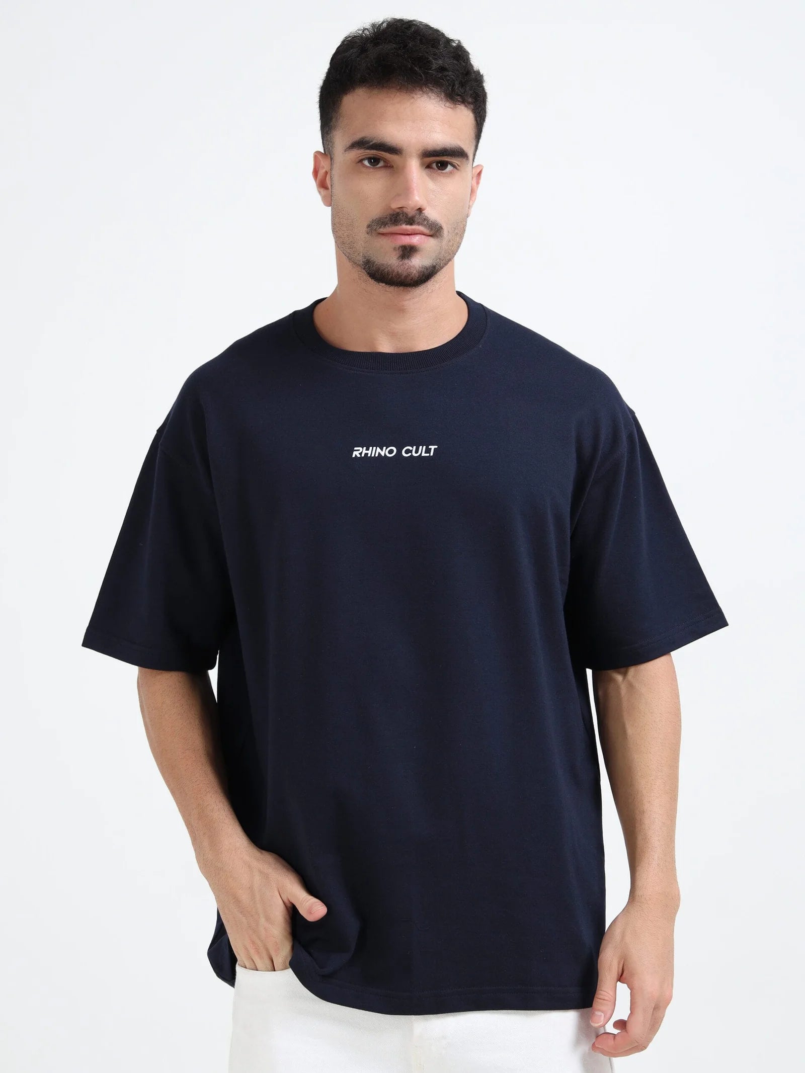 Rhino Cult Essential Navy Blue Oversize Tee