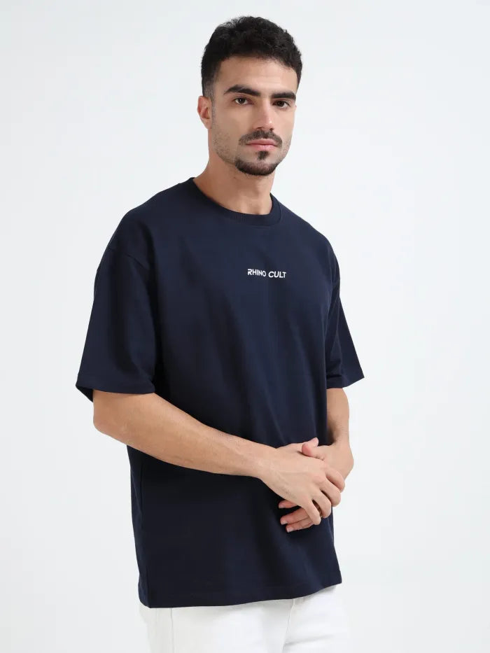 Rhino Cult Essential Navy Blue Oversize Tee