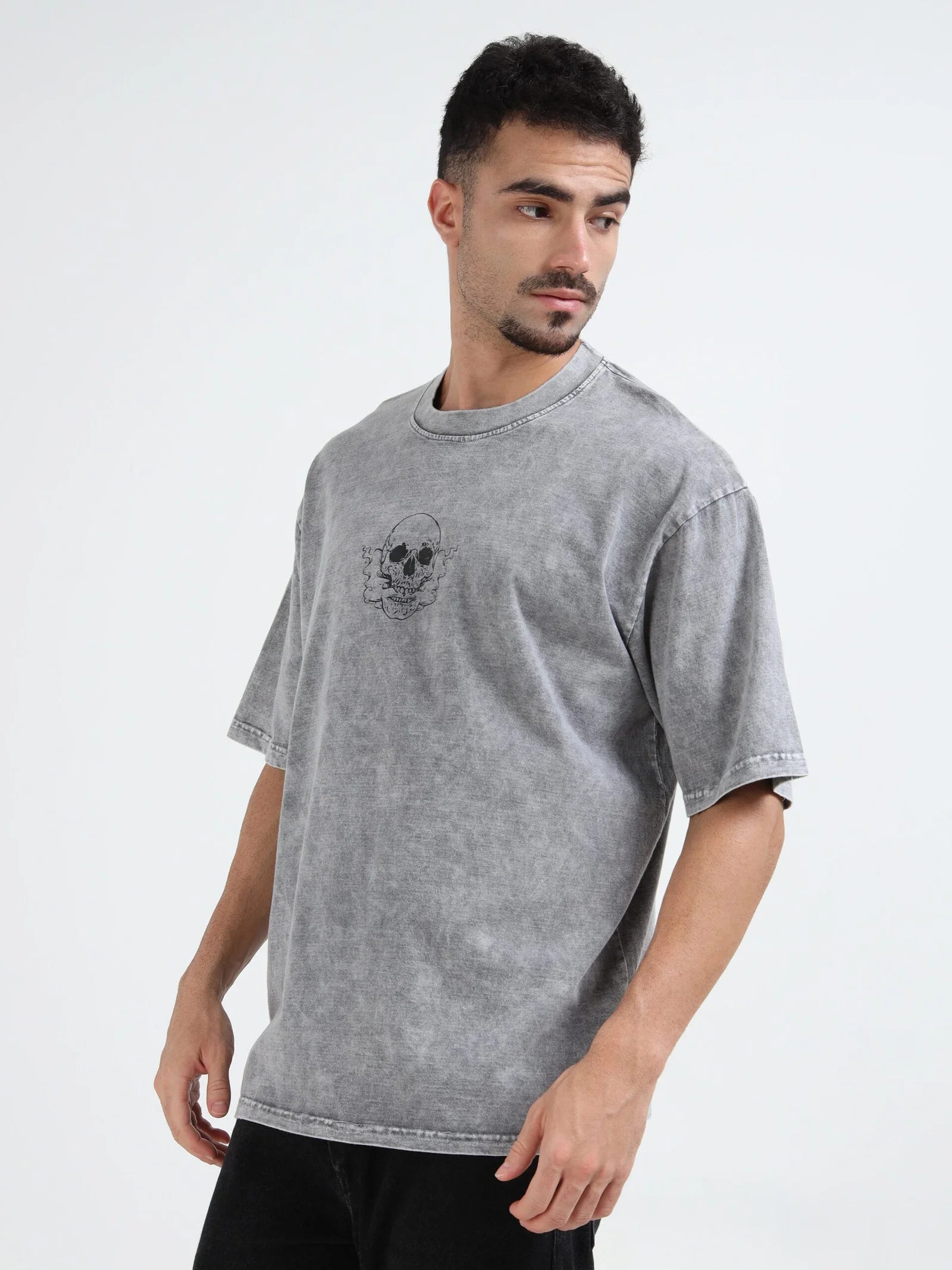 Acid Wash Sinister Symphony Oversize T-shirt