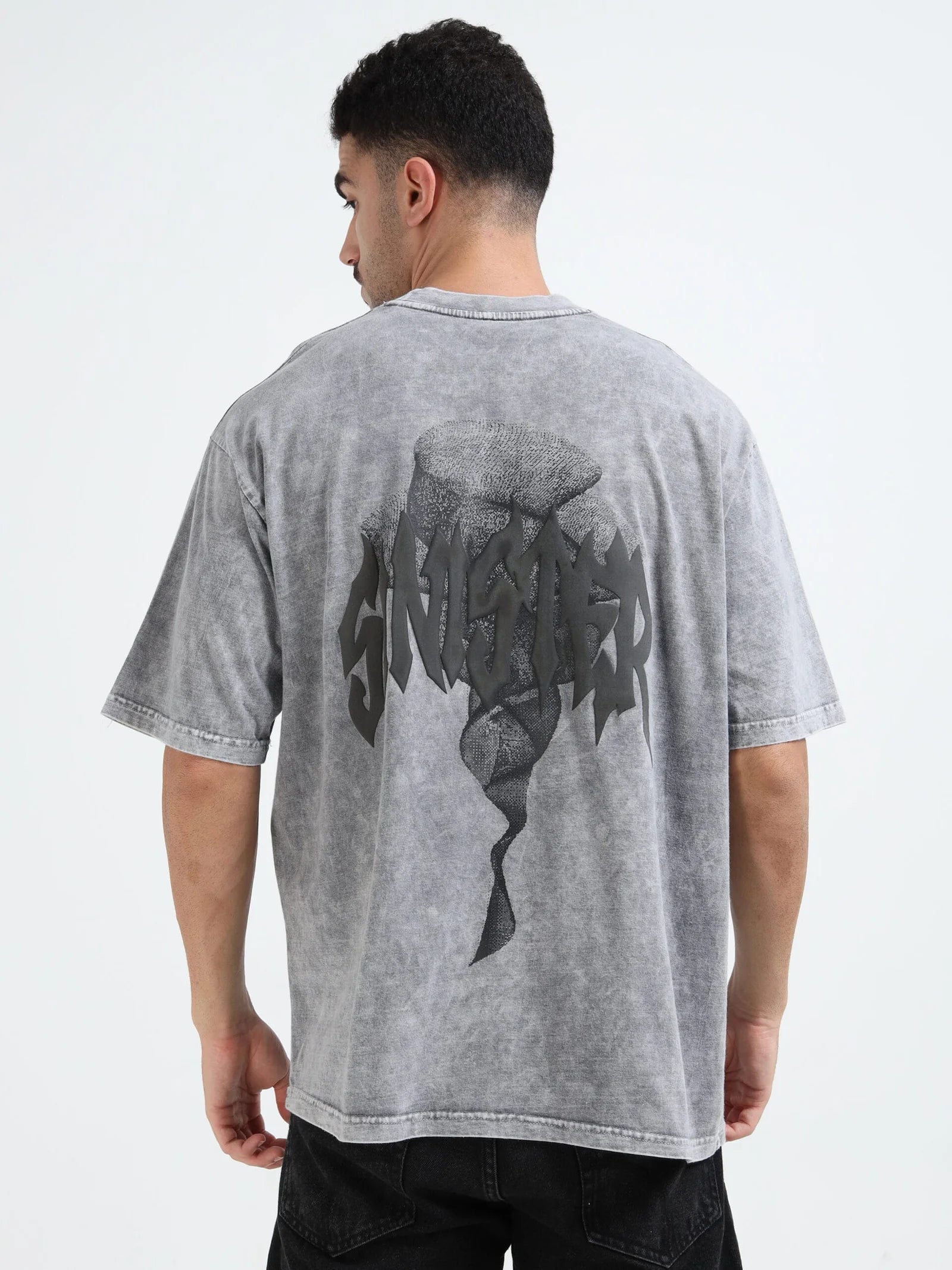 Acid Wash Sinister Symphony Oversize T-shirt
