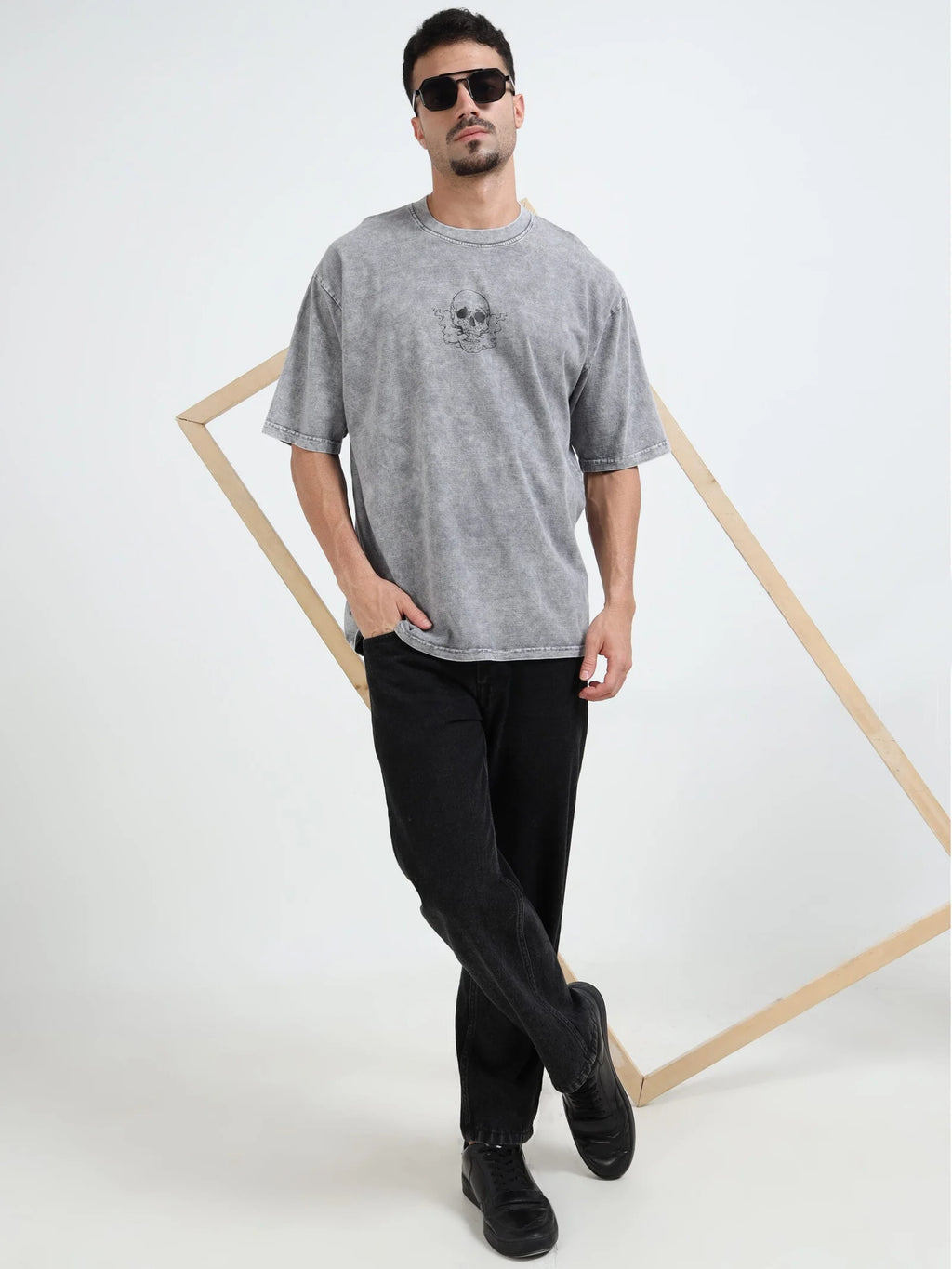 Acid Wash Sinister Symphony Oversize T-shirt