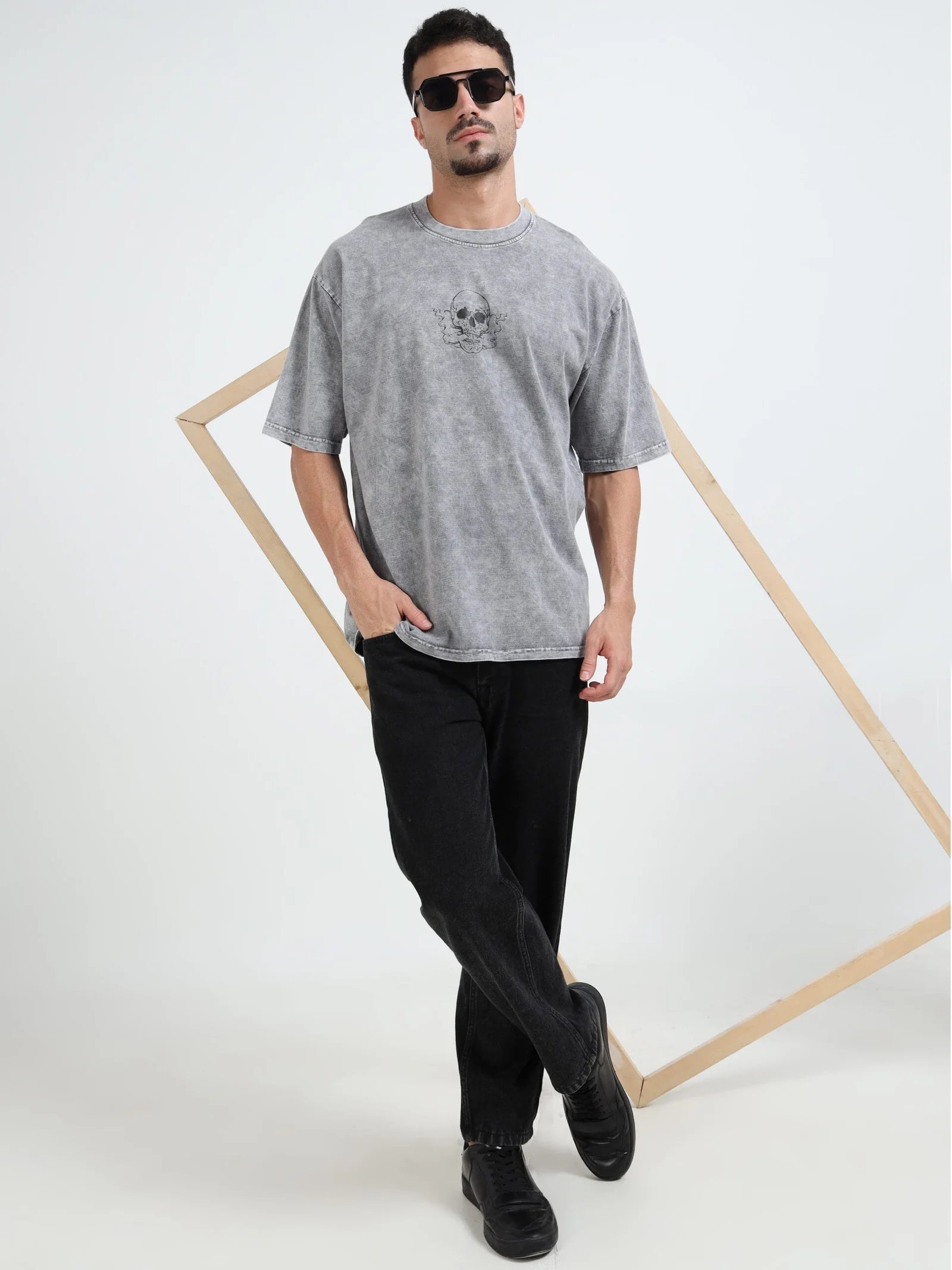 Acid Wash Sinister Symphony Oversize T-shirt