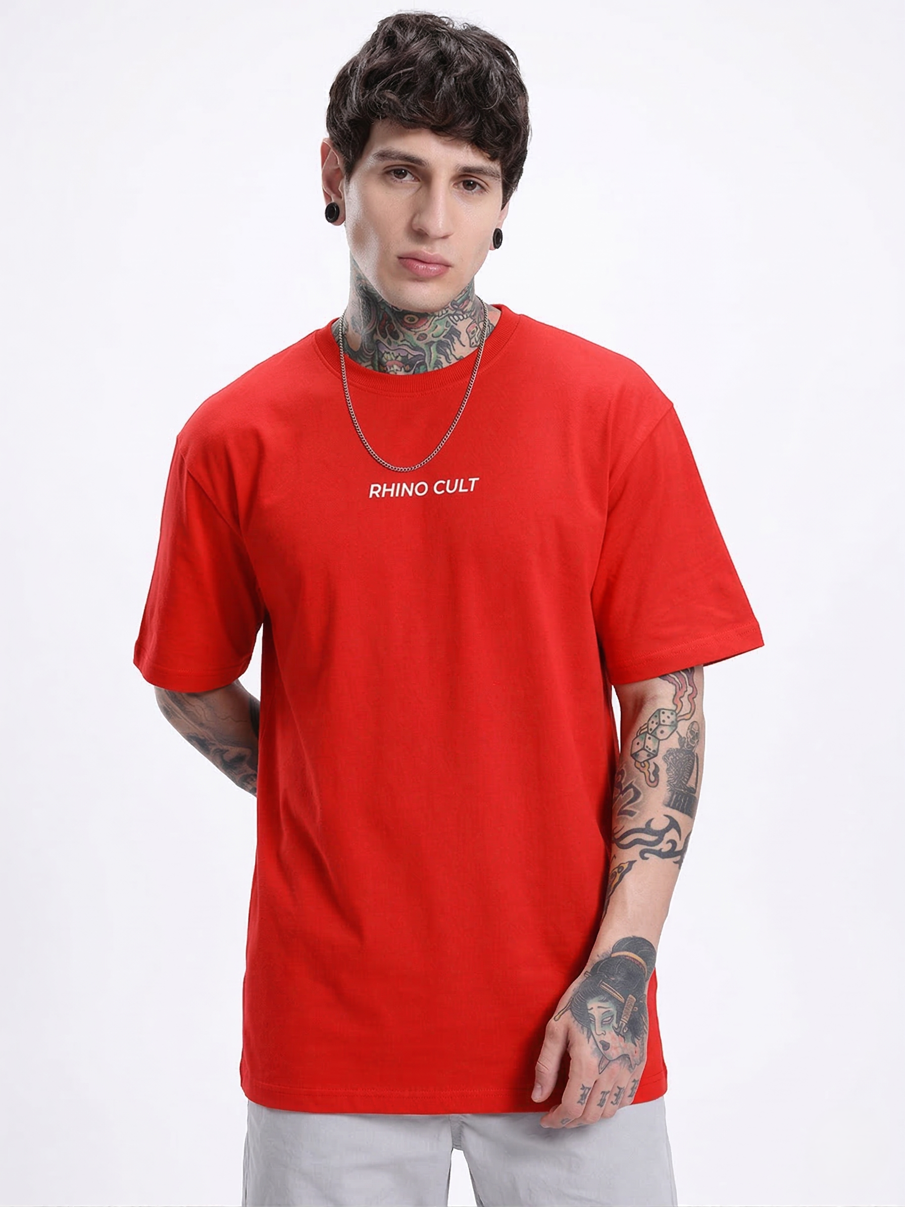 Rhino Cult Essential Red Oversize Tee