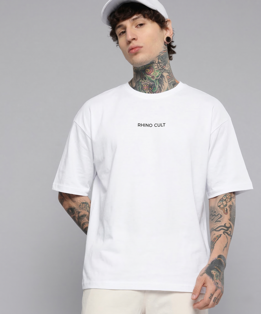 Rhino Cult Essential White Oversize Tee