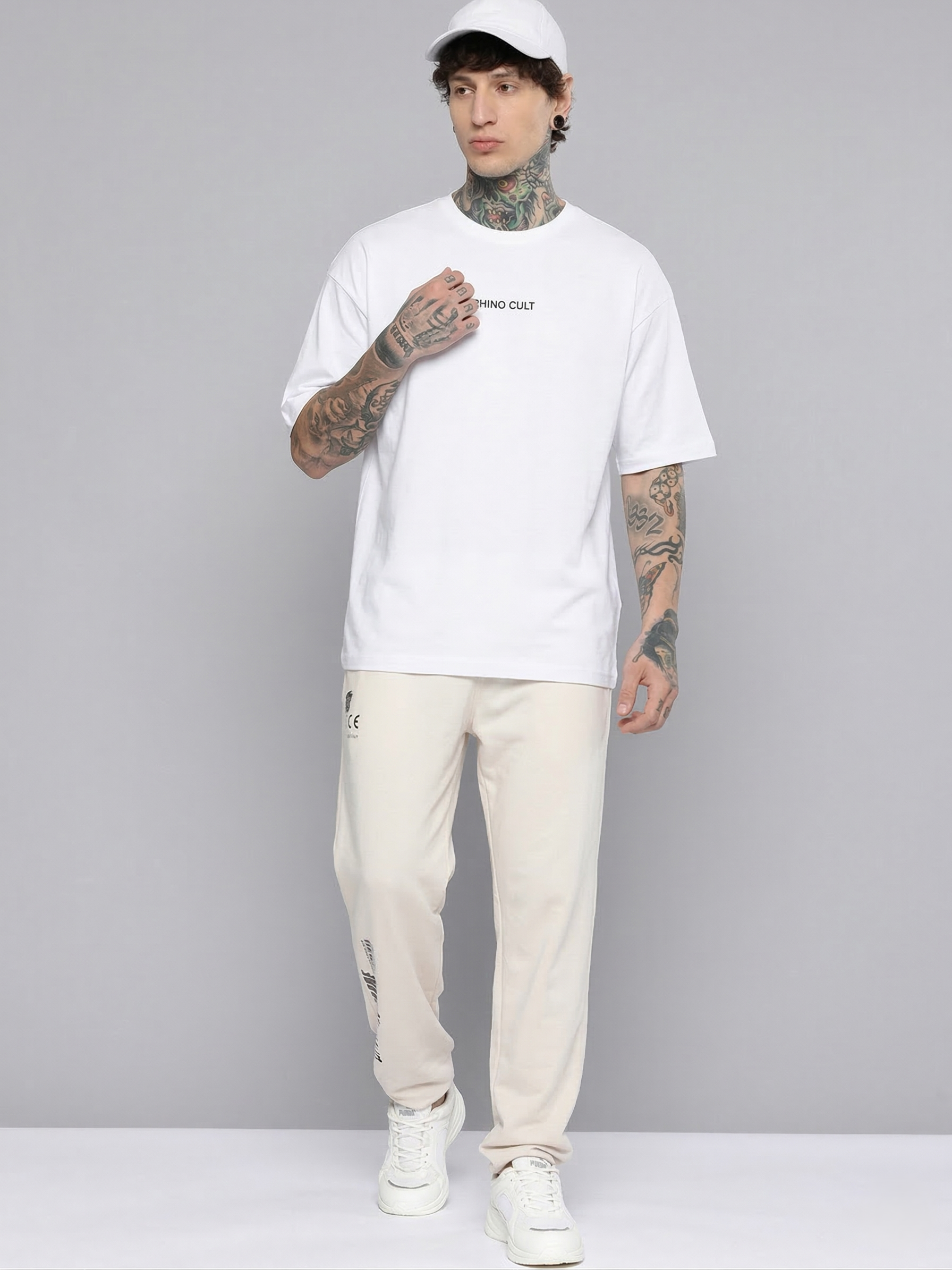 Rhino Cult Essential White Oversize Tee