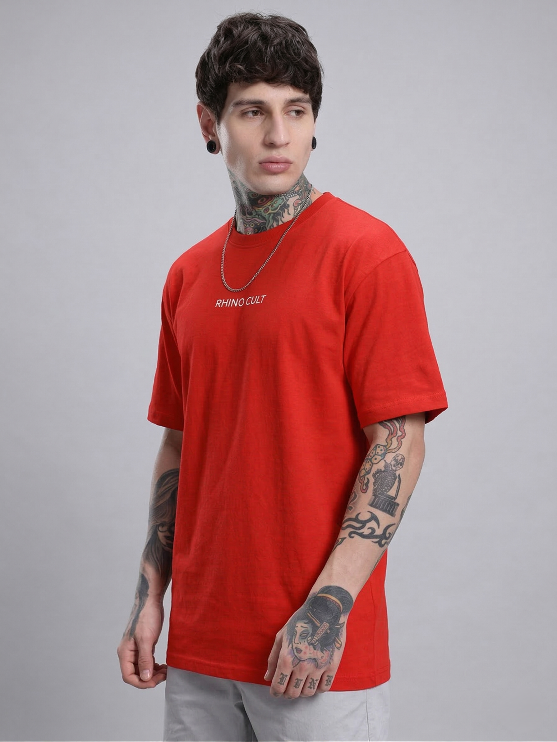 Rhino Cult Essential Red Oversize Tee