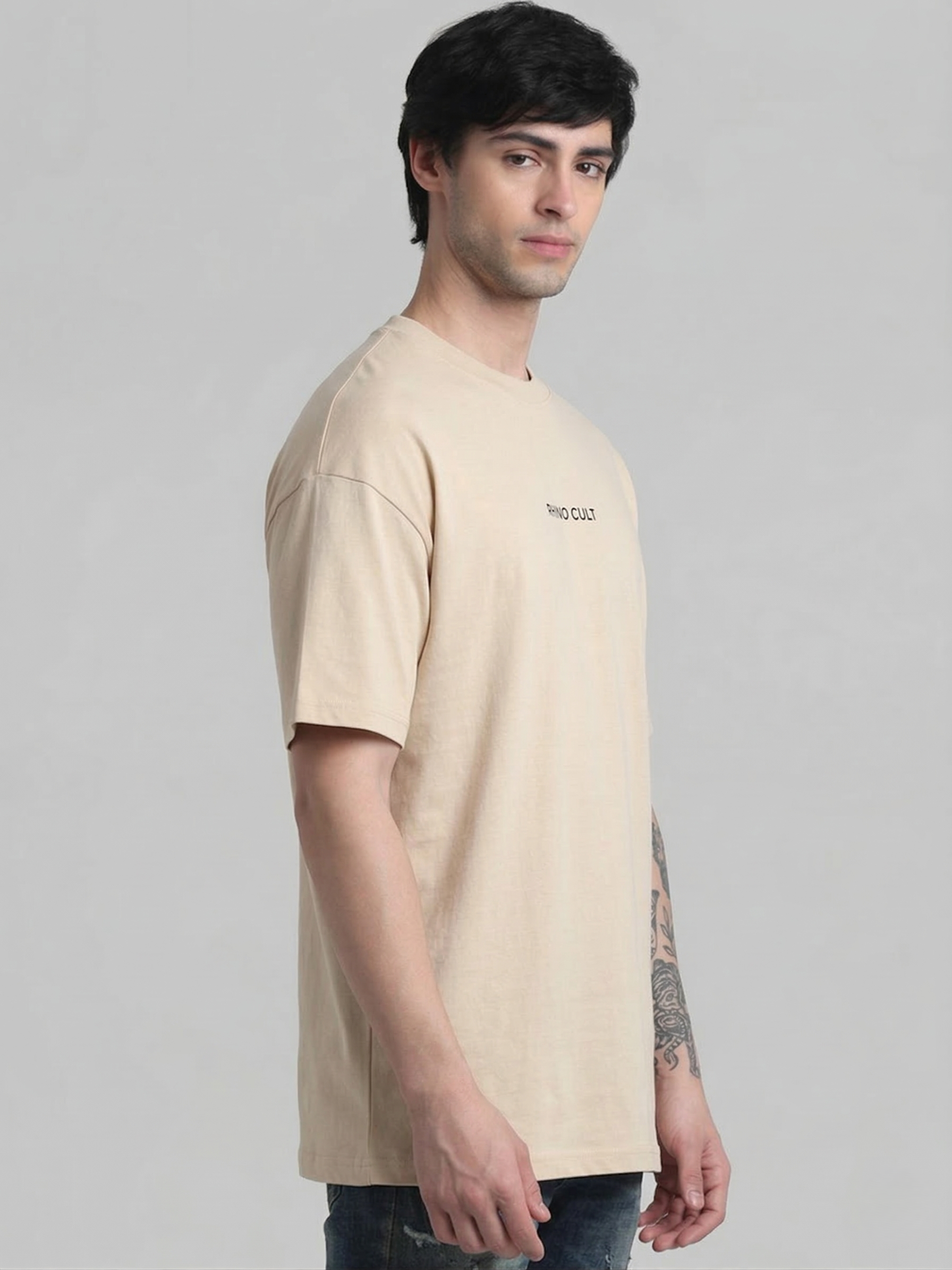 Rhino Cult Essential Biege Oversize Tee