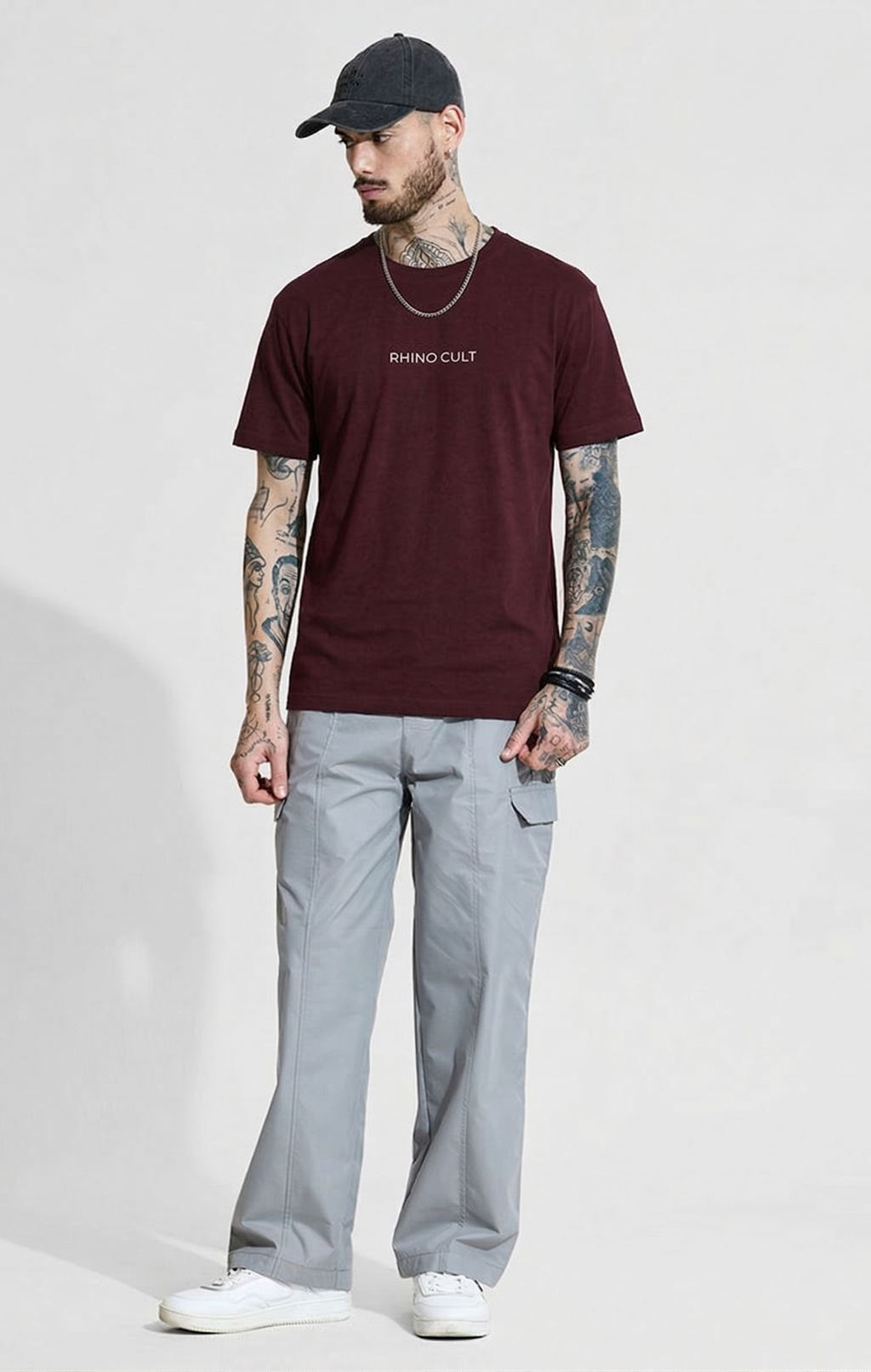 Rhino Cult Essential Red Wine Oversize Tee