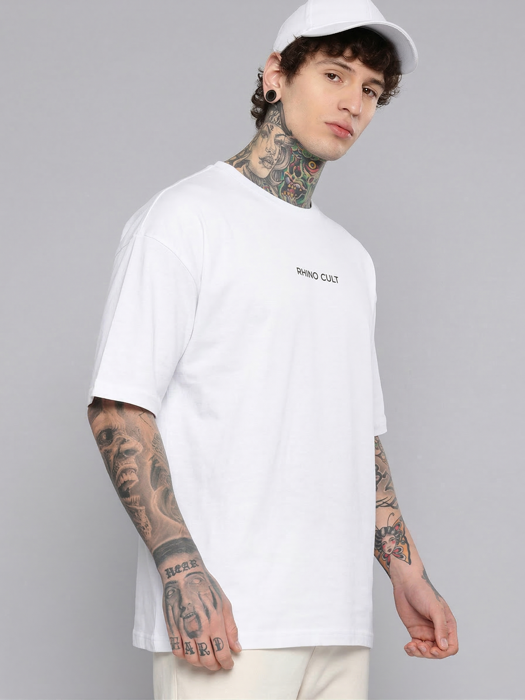 Rhino Cult Essential White Oversize Tee