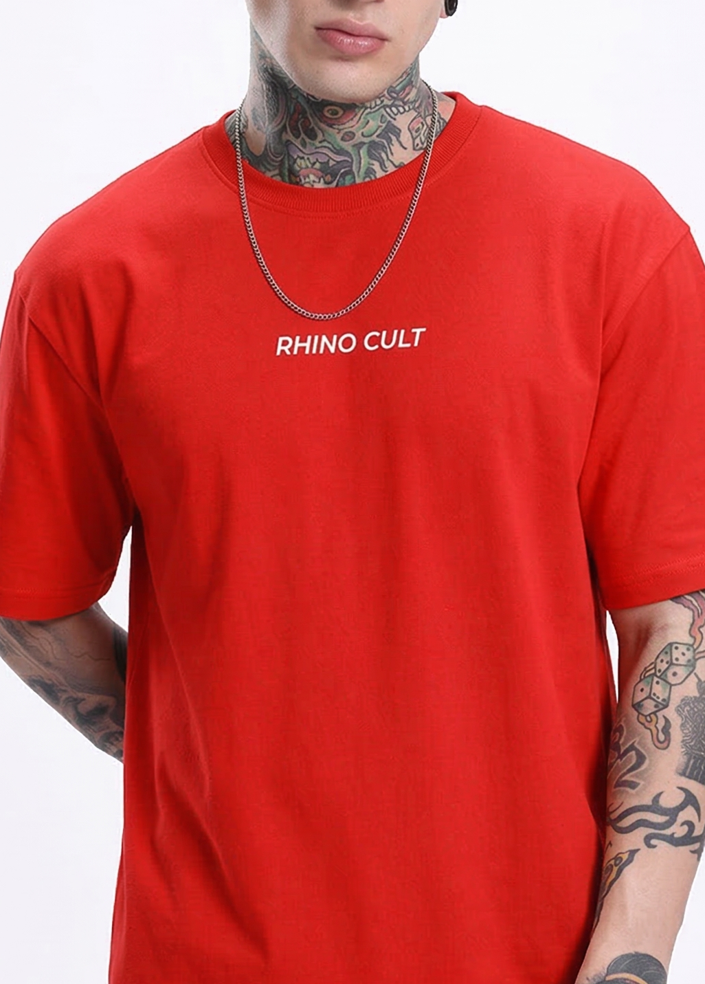 Rhino Cult Essential Red Oversize Tee