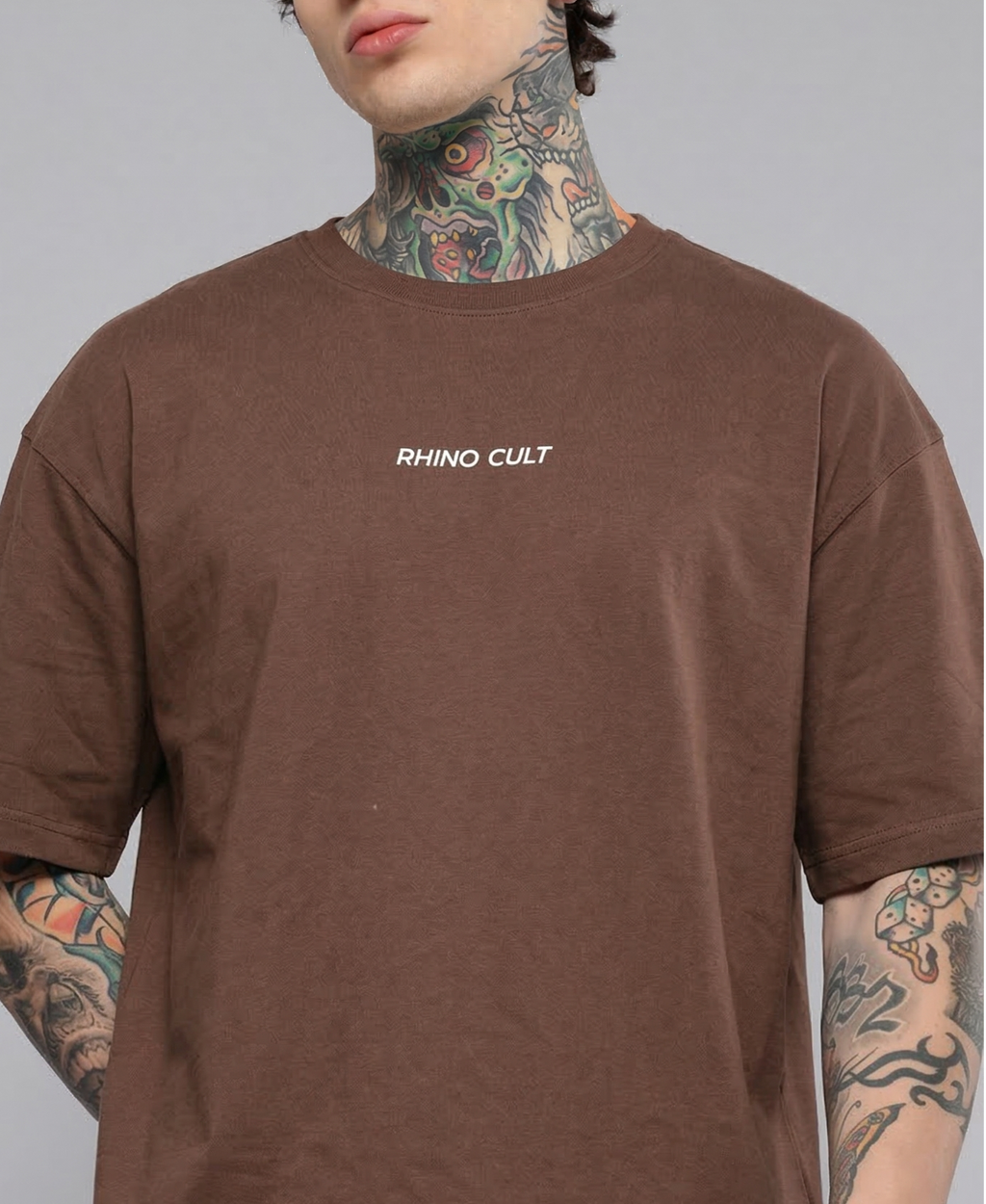 Rhino Cult Essential Coffee Oversize Tee