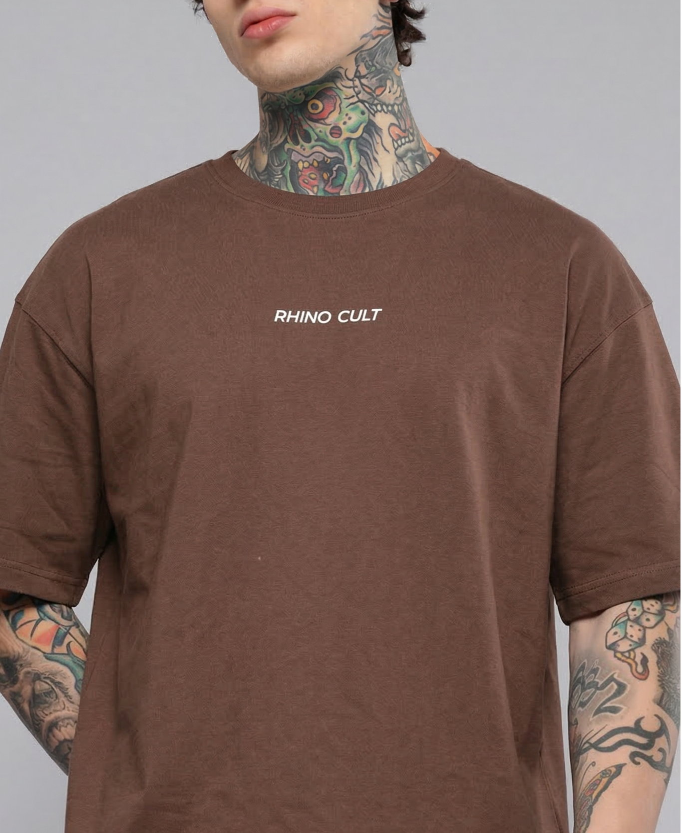 Rhino Cult Essential Coffee Oversize Tee
