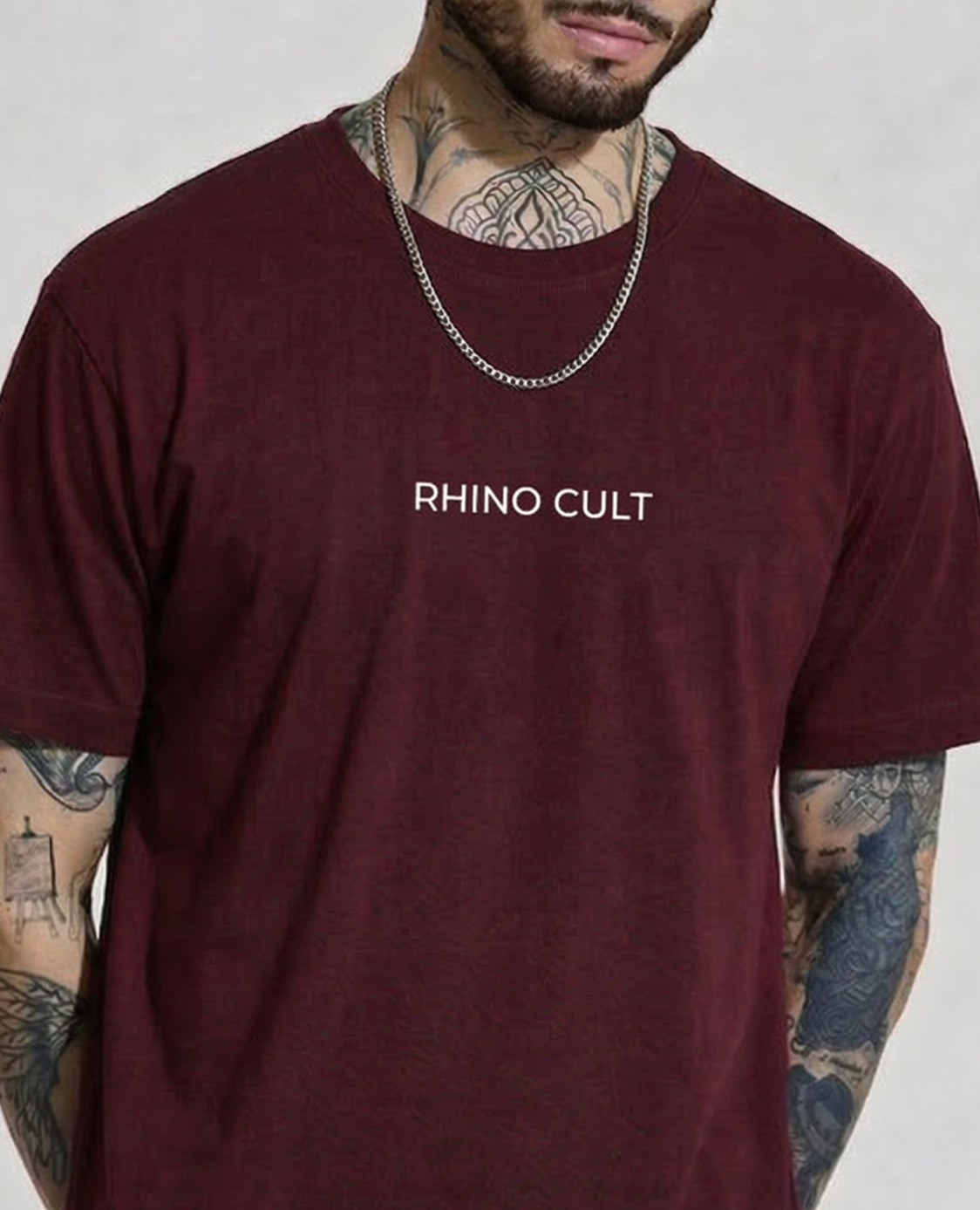 Rhino Cult Essential Red Wine Oversize Tee