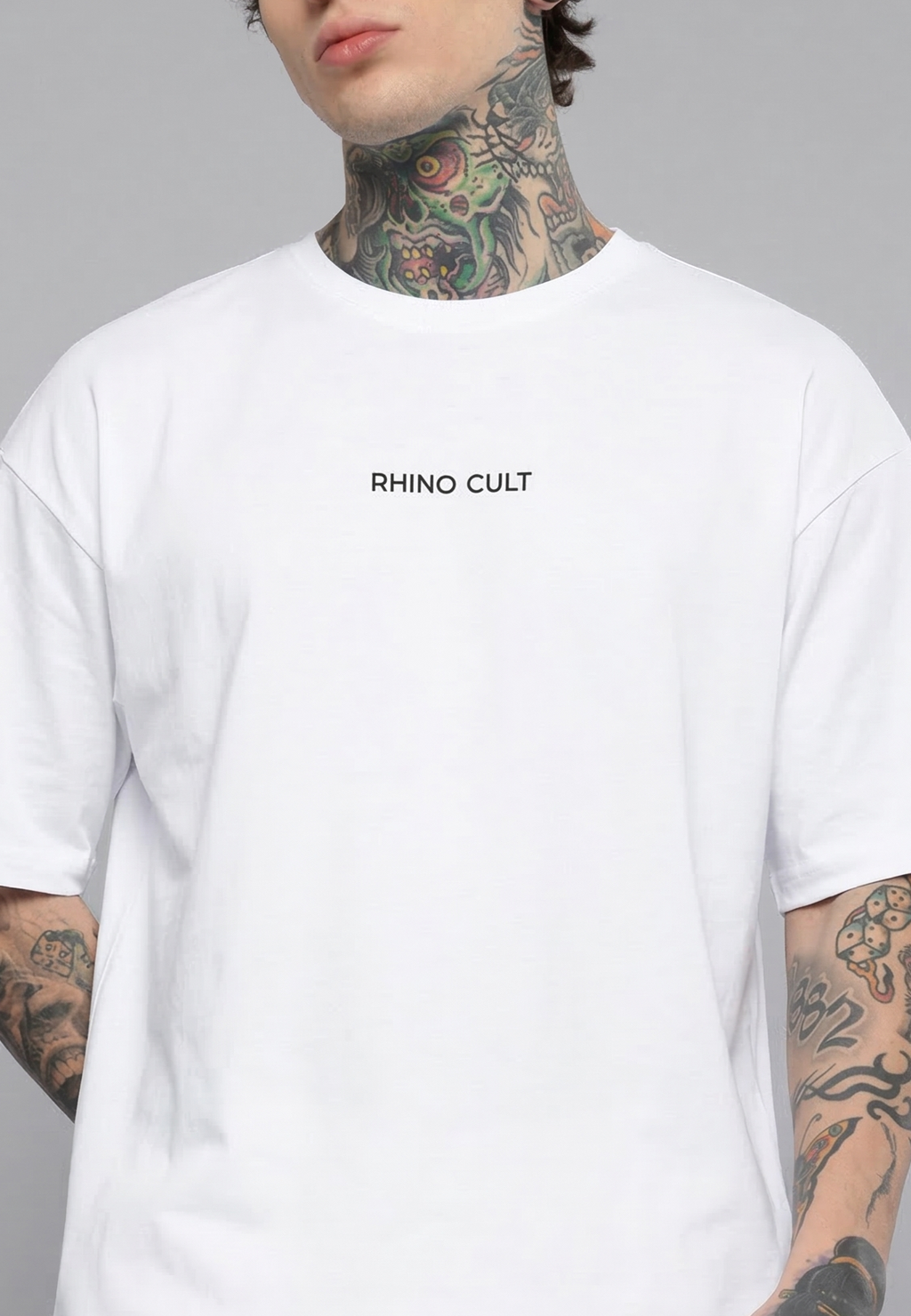 Rhino Cult Essential White Oversize Tee