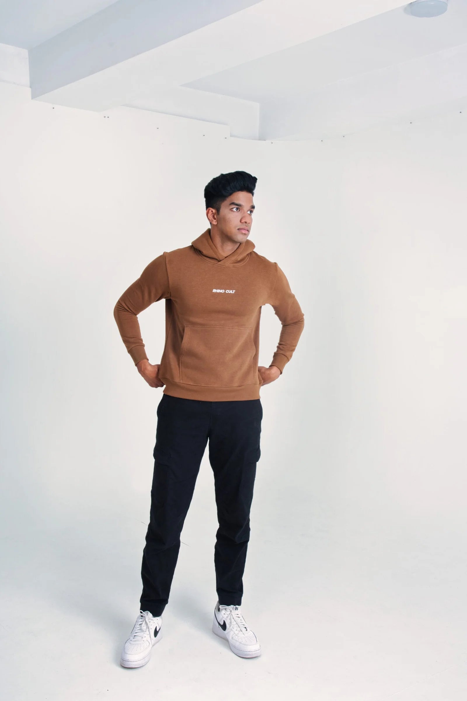 Rhino Cult Essential Brown Hoodie