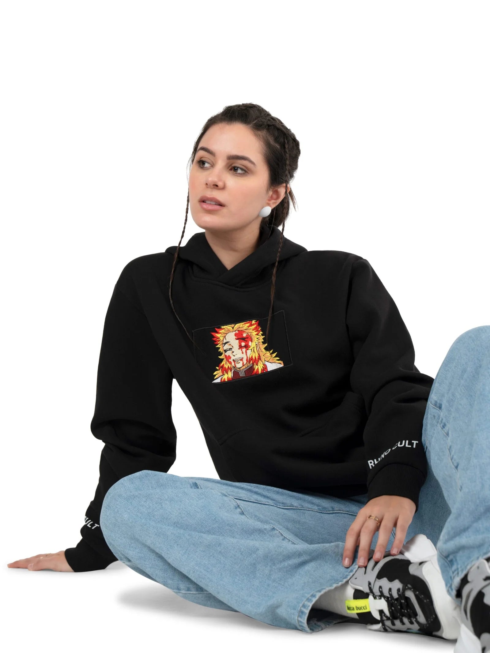 Rengoku’s Flame Haze Embroidery Hoodie