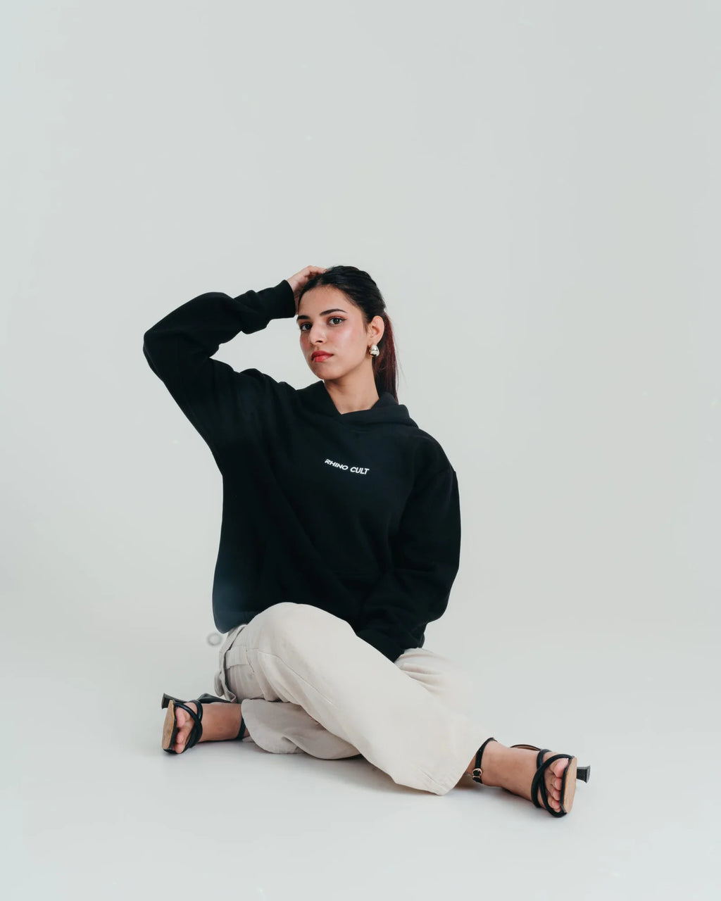 Rhino Cult Essential Black Hoodie