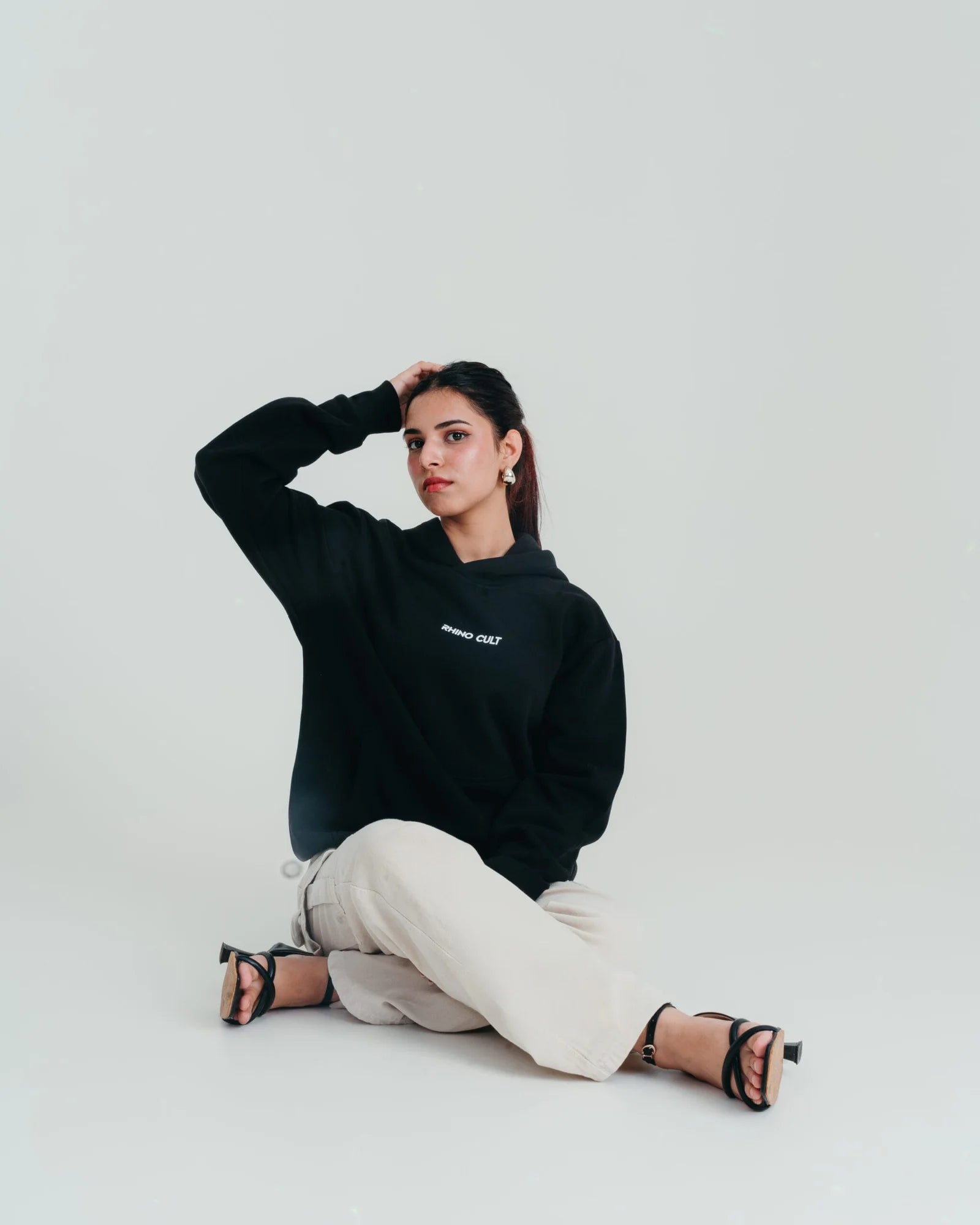 Rhino Cult Essential Black Hoodie