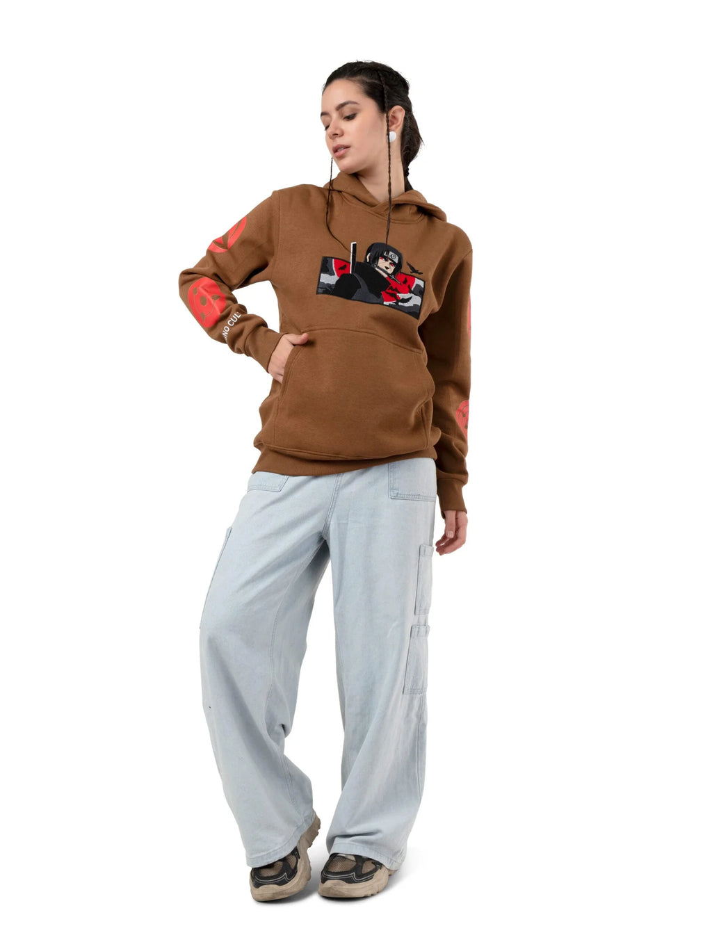 Itachi’s Sharingan Shuriken Embroidery Hoodie