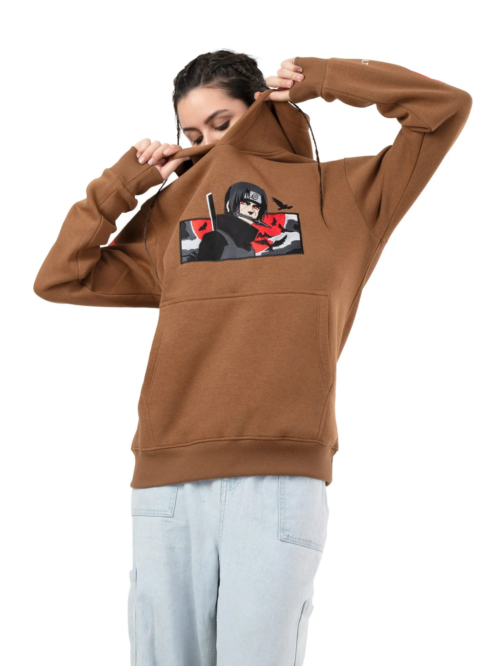 Itachi’s Sharingan Shuriken Embroidery Hoodie