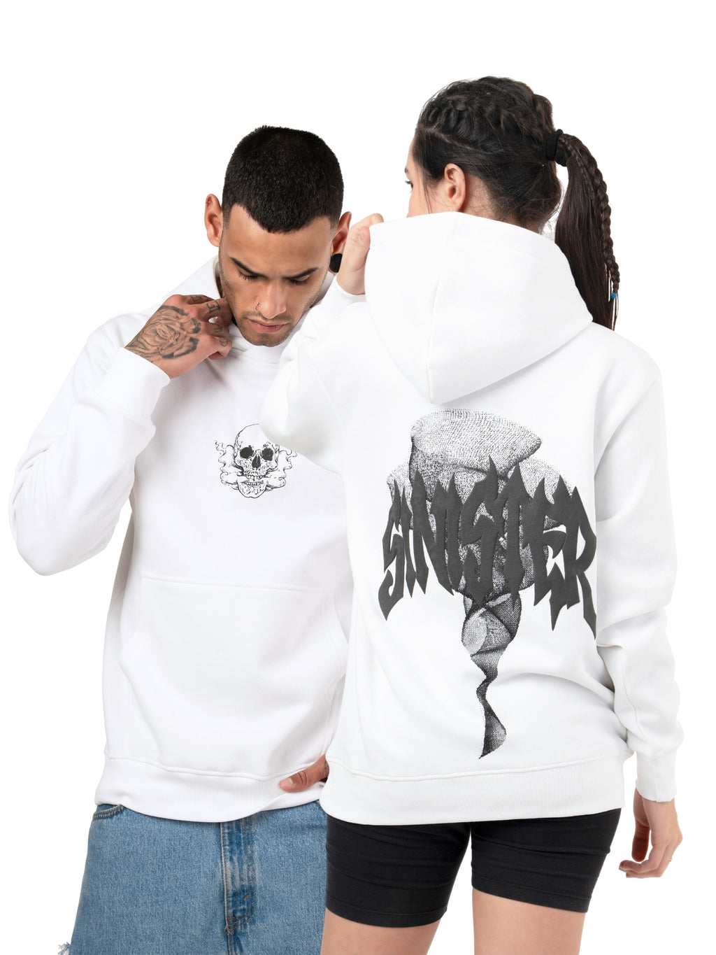 Unisex Sinister Symphony Hoodie – White