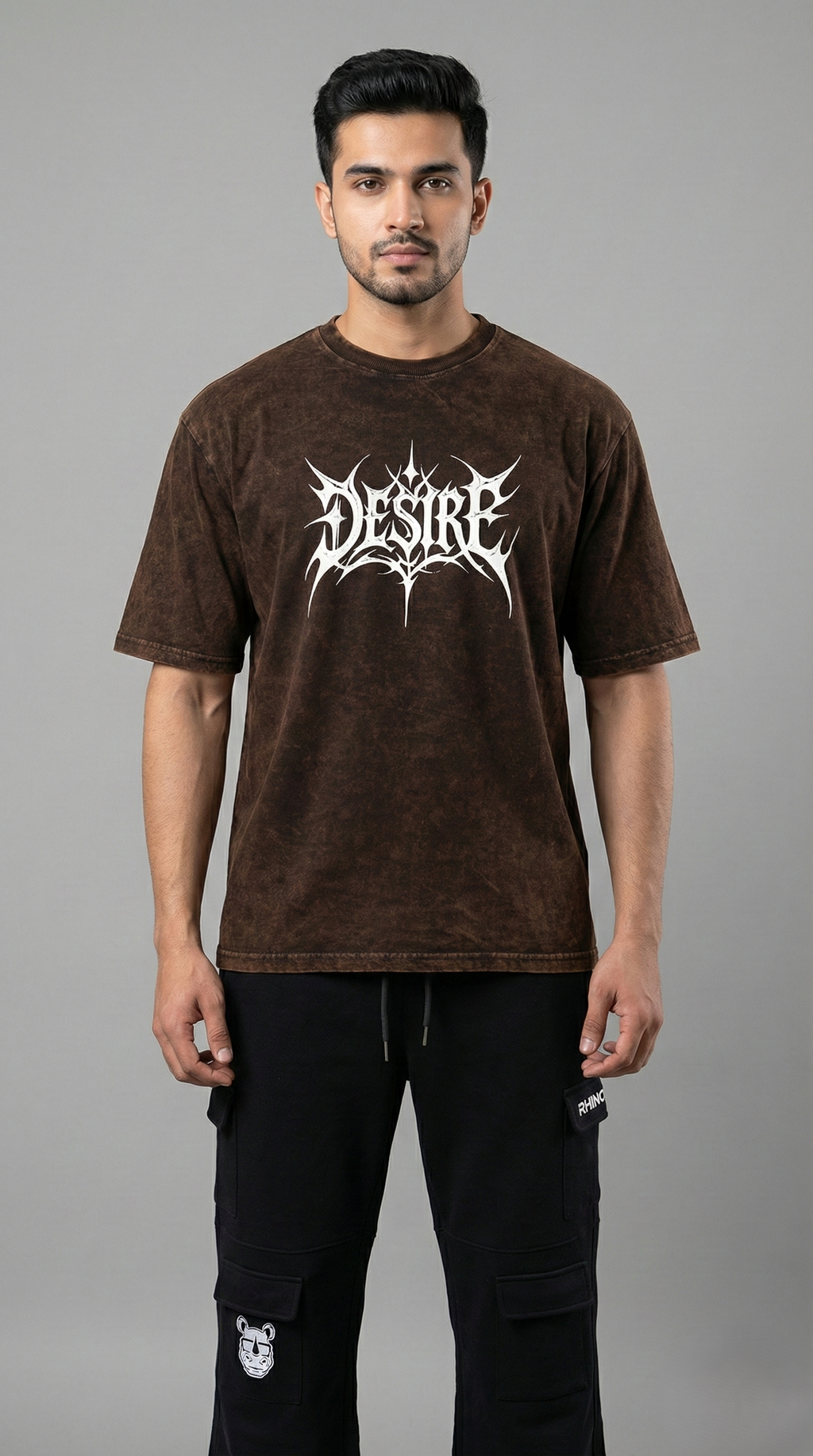 Brown Acid Apex Weaver Graphic Oversized T-shirt