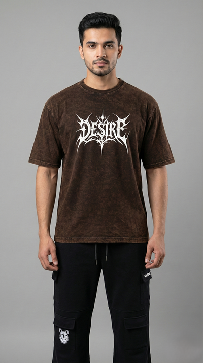Brown Acid Apex Weaver Graphic Oversized T-shirt