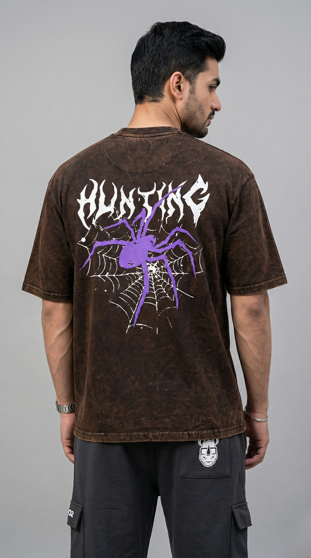 Brown Acid Apex Weaver Graphic Oversized T-shirt