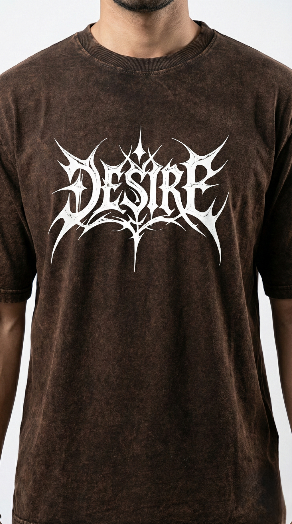 Brown Acid Apex Weaver Graphic Oversized T-shirt