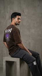 Brown Acid Apex Weaver Graphic Oversized T-shirt