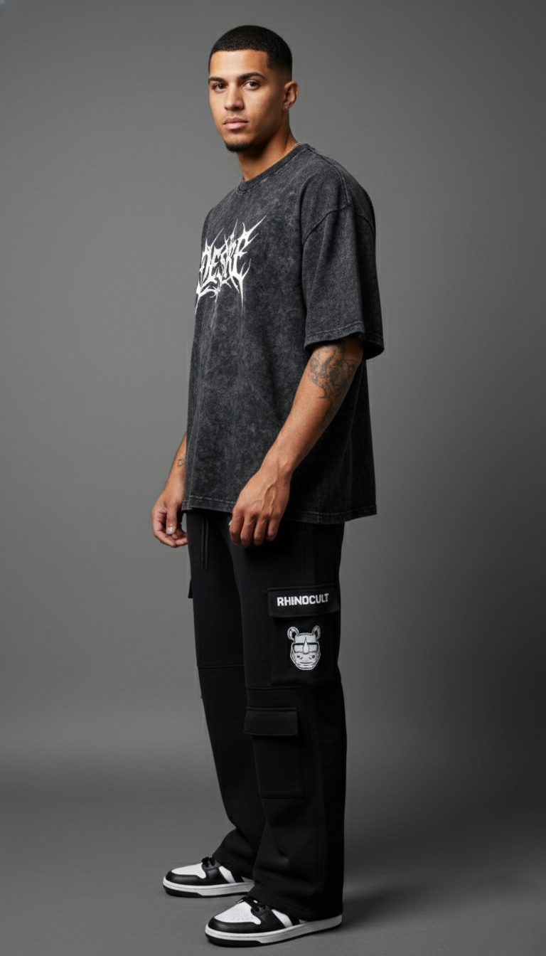 Dark Acid Apex Weaver Graphic Oversized T-shirt