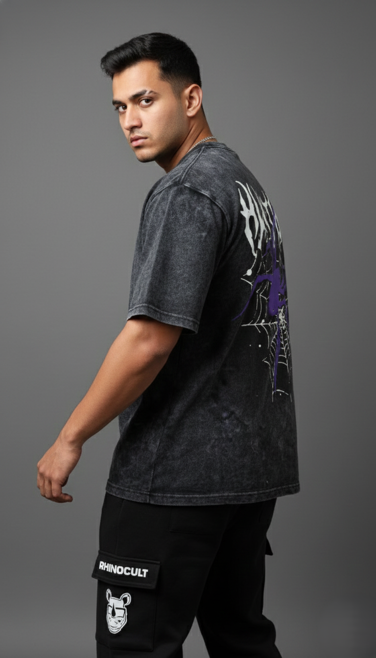 Dark Acid Apex Weaver Graphic Oversized T-shirt