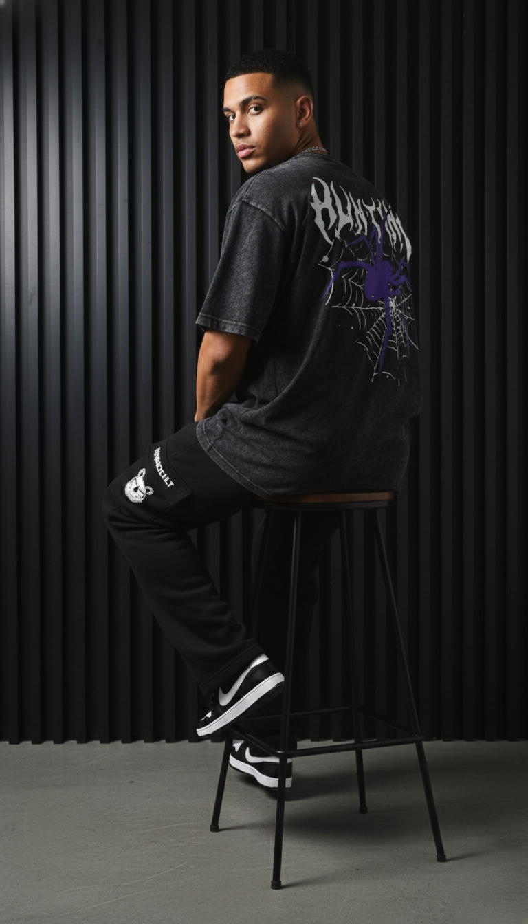 Dark Acid Apex Weaver Graphic Oversized T-shirt