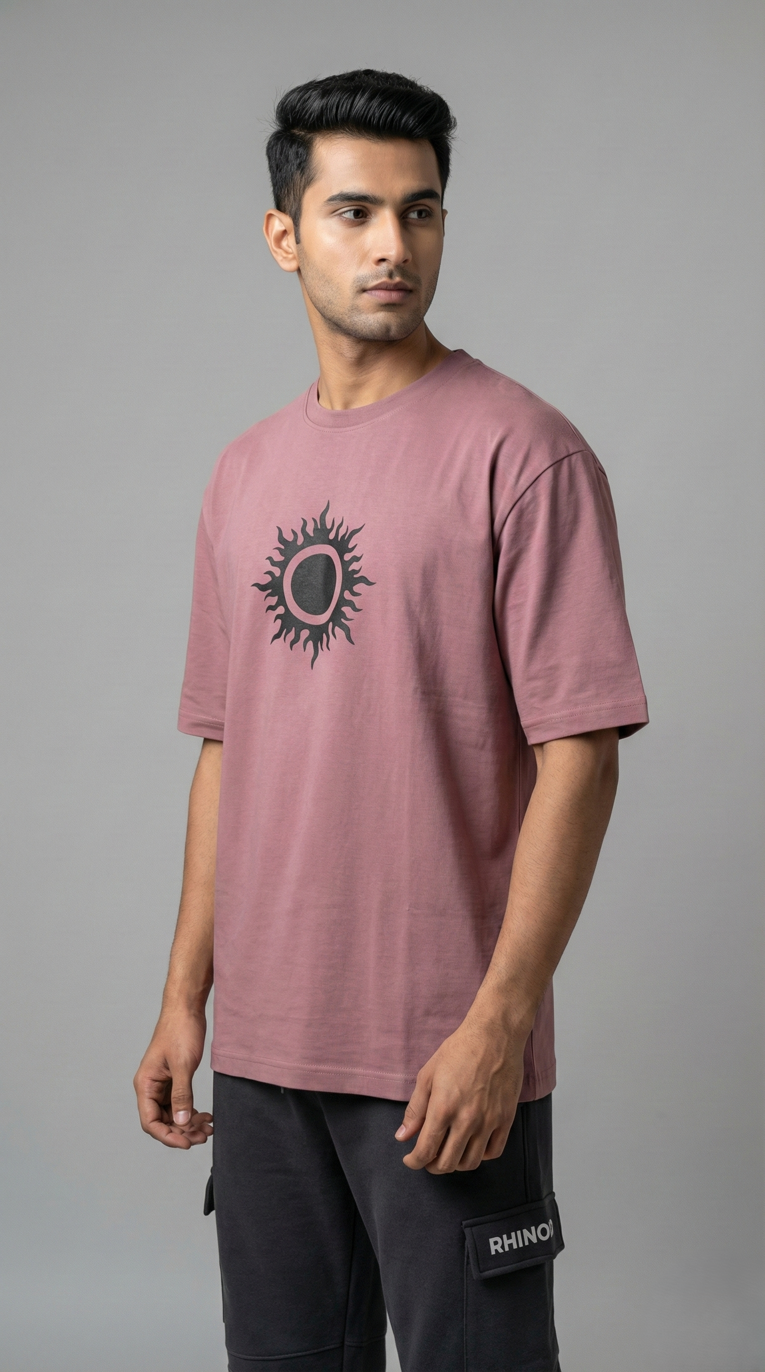 Light Pink Dragon Fire Oversized T-shirt