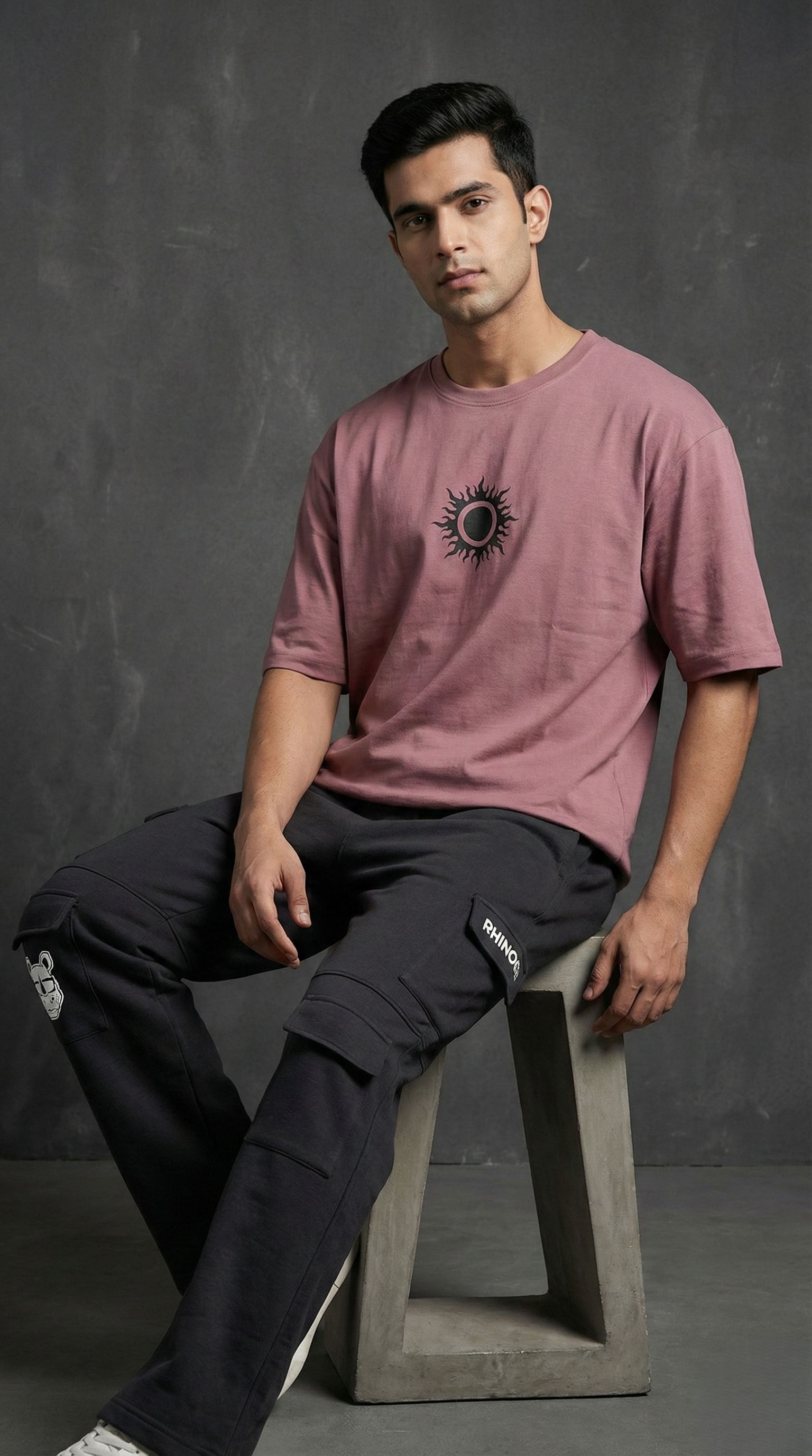 Light Pink Dragon Fire Oversized T-shirt