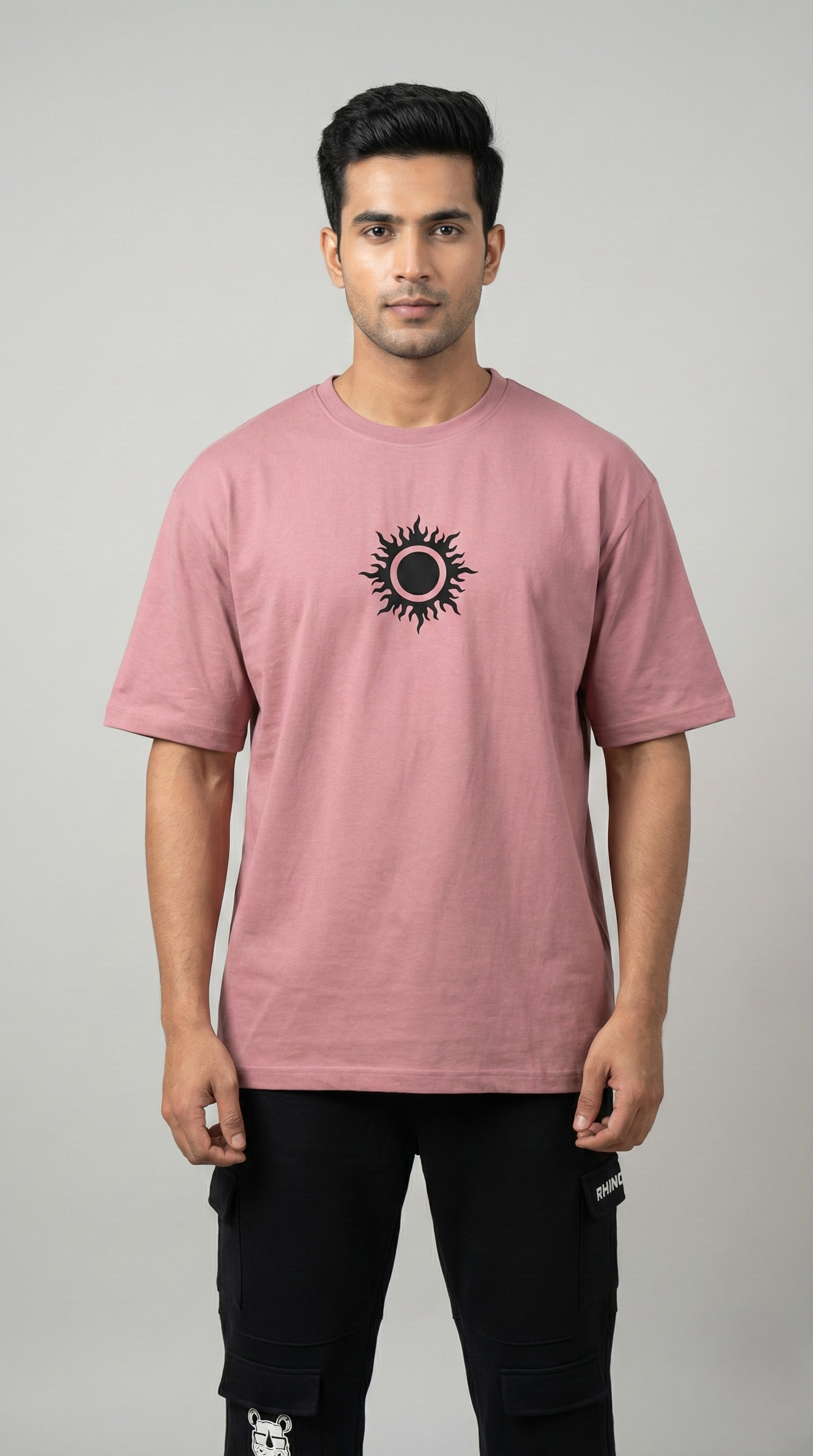 Light Pink Dragon Fire Oversized T-shirt