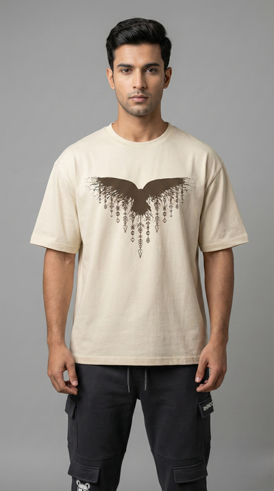 Half White Mayan Crow Oversize T-shirt