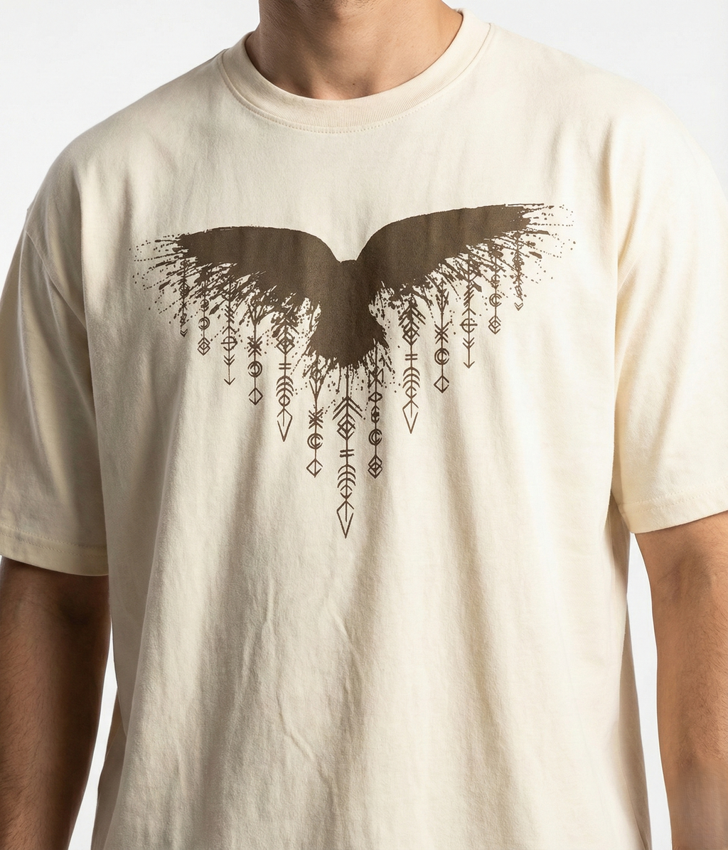 Half White Mayan Crow Oversize T-shirt